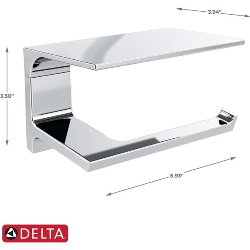 Pivotal Toilet Paper Holder With Shelf 6.93 x 3.94 x 3.5 Inches